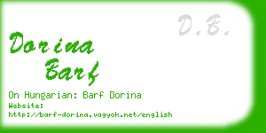 dorina barf business card